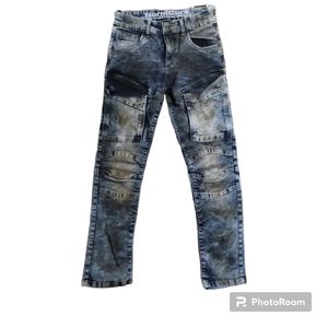 -13 NormCore Dirty Bleach Acid Wash Denim Blue Jeans Size 12